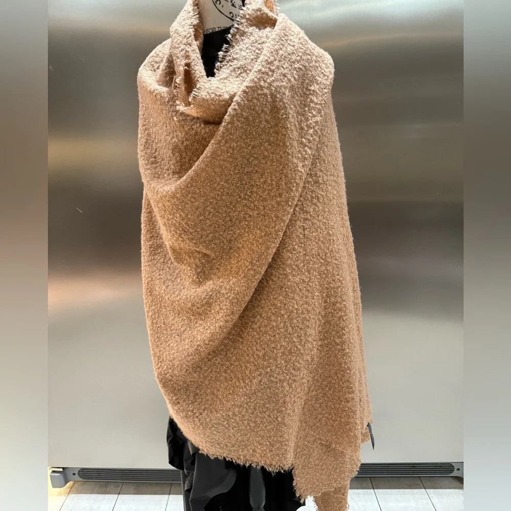 Cozy Tan Textured Shawl